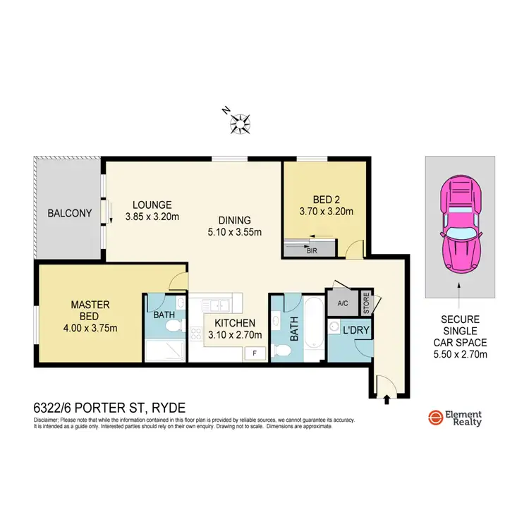 Floorplan of Homely apartment listing, 6322/6 Porter Street, Ryde NSW 2112