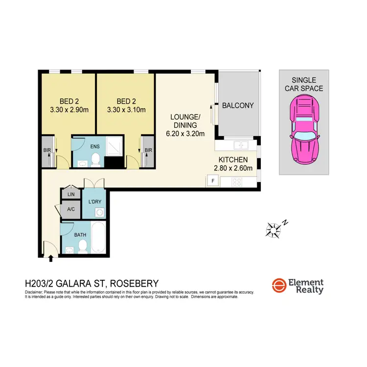 Floorplan of Homely apartment listing, 203/2 Galara Street, Rosebery NSW 2018