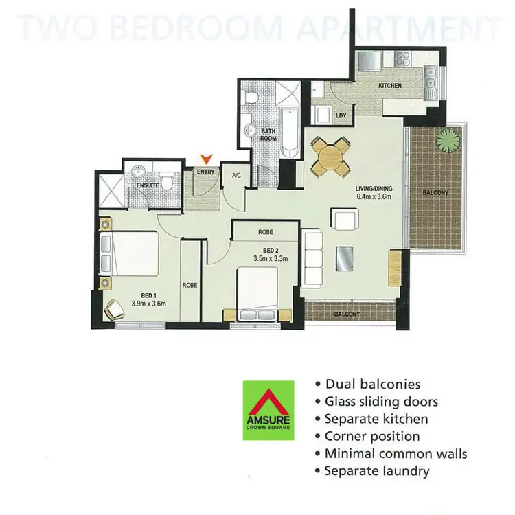 Floorplan of Homely apartment listing, 266/9 Crystal Street, Waterloo NSW 2017