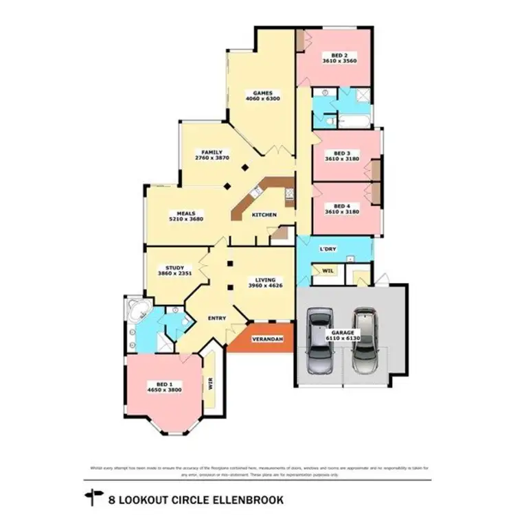 Floorplan of Homely house listing, 8 Lookout Circle, Ellenbrook WA 6069