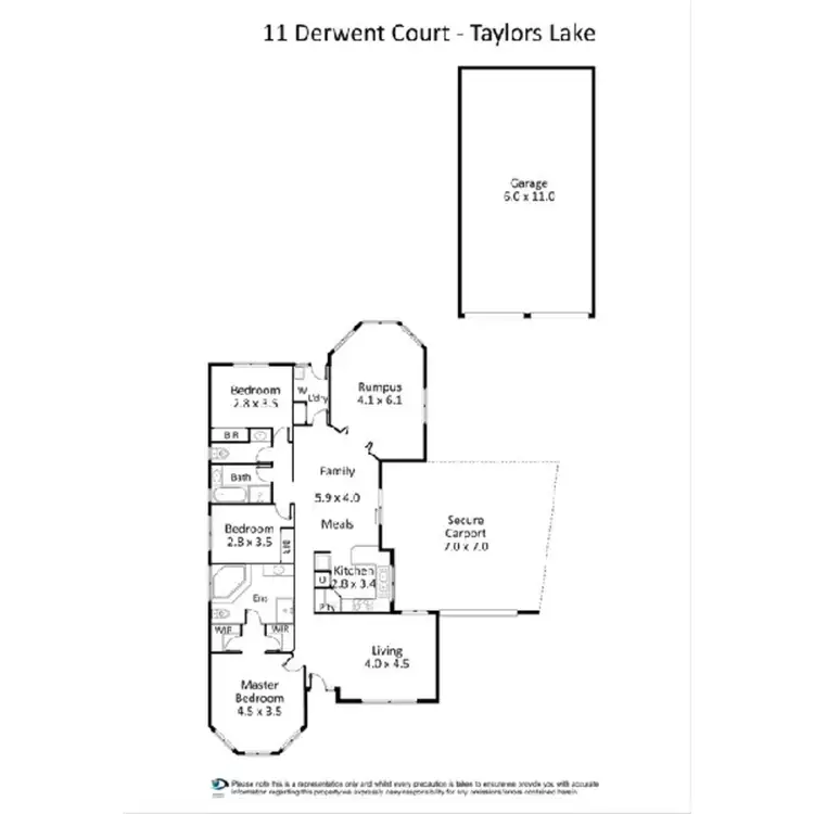 Floorplan of Homely house listing, 11 Derwent Court, Taylors Lakes VIC 3038
