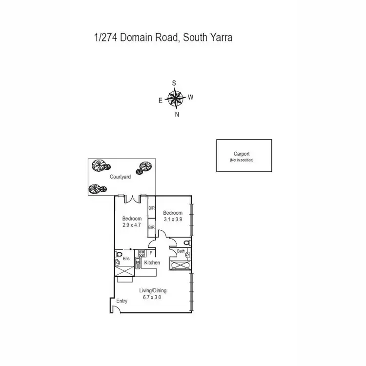 Floorplan of Homely apartment listing, 1/274 Domain Road, South Yarra VIC 3141