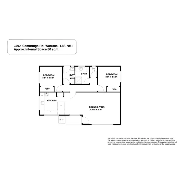 Floorplan of Homely unit listing, 2/265 Cambridge Road, Warrane TAS 7018