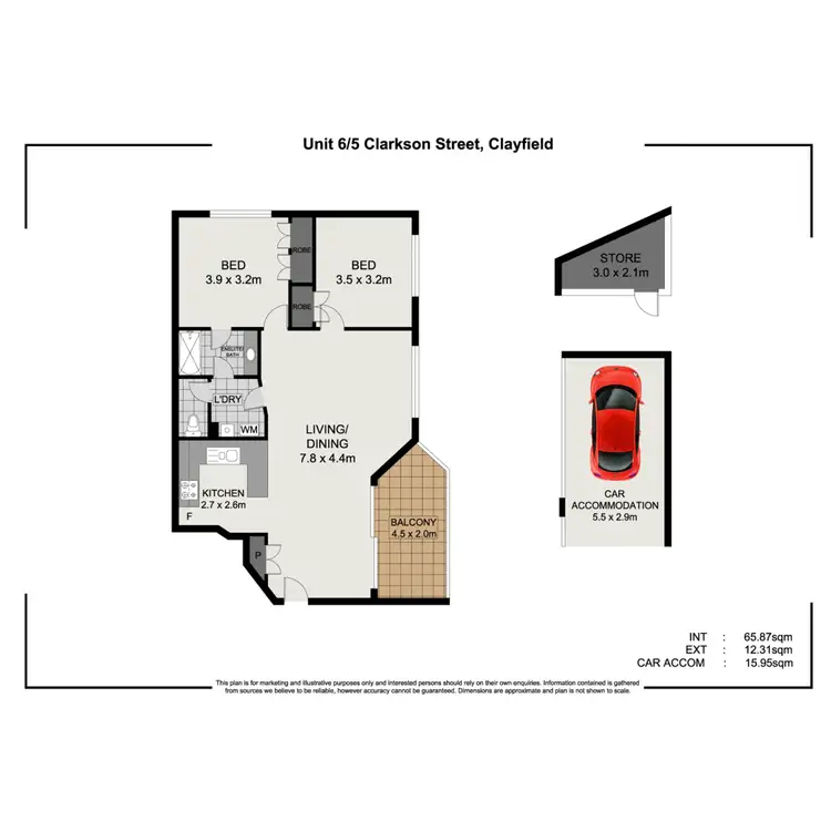 Floorplan of Homely apartment listing, 6/5 Clarkson Street, Clayfield QLD 4011