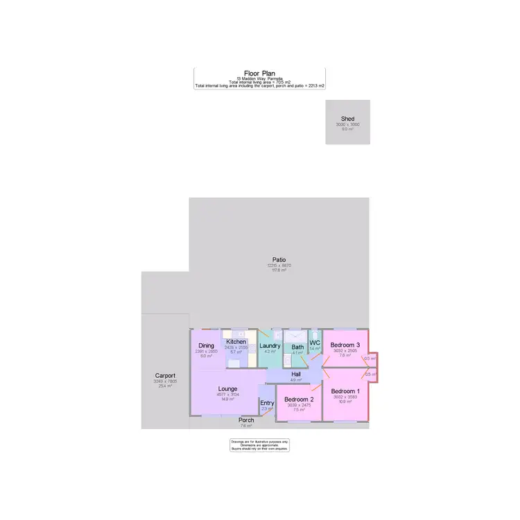 Floorplan of Homely house listing, 13 Madden Way, Parmelia WA 6167