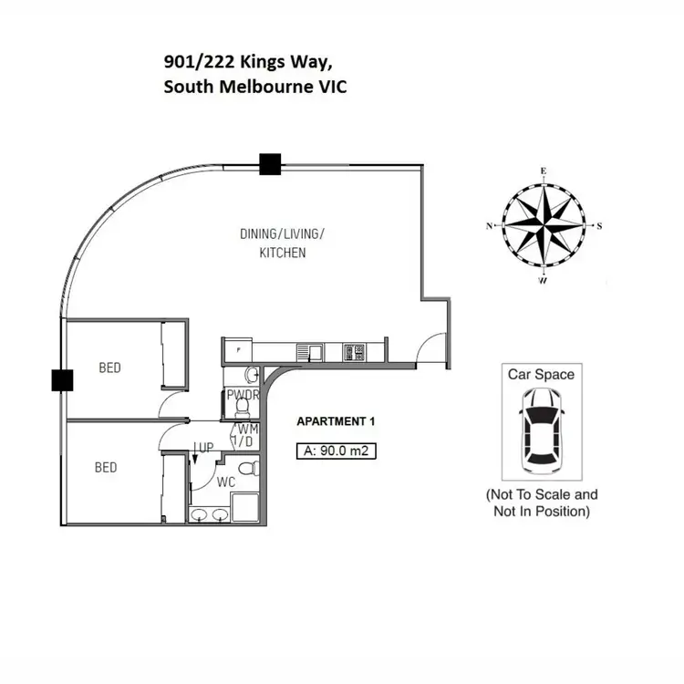 Floorplan of Homely apartment listing, 901/222 Kings Way, South Melbourne VIC 3205