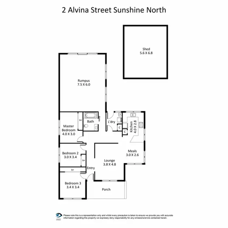 Floorplan of Homely house listing, 2 Alvina Street, Sunshine North VIC 3020