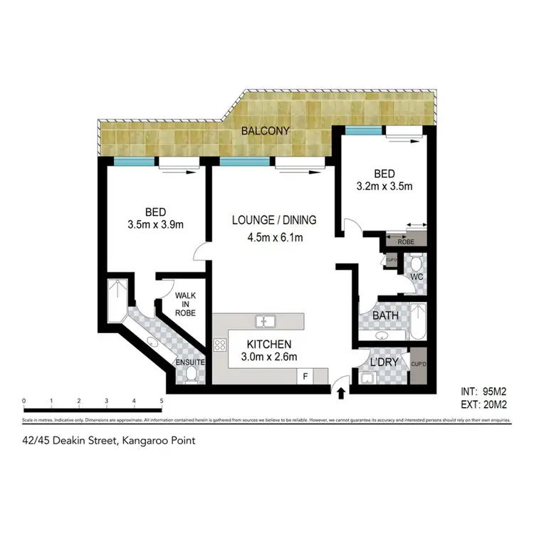 Floorplan of Homely apartment listing, 42/45 Deakin Street, Kangaroo Point QLD 4169
