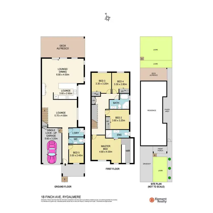 Floorplan of Homely semi-detached listing, 1B Finch Avenue, Rydalmere NSW 2116