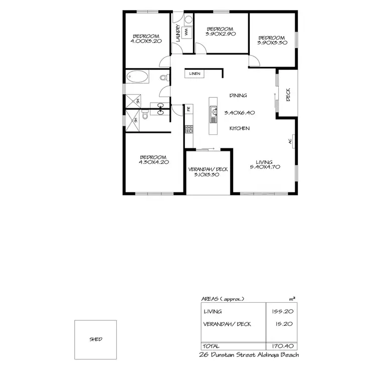 Floorplan of Homely house listing, 26 Dunstan Street, Aldinga Beach SA 5173