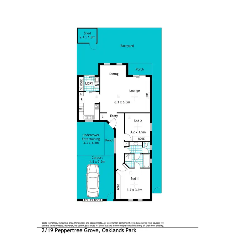 Floorplan of Homely unit listing, 2/19 Peppertree Grove, Oaklands Park SA 5046