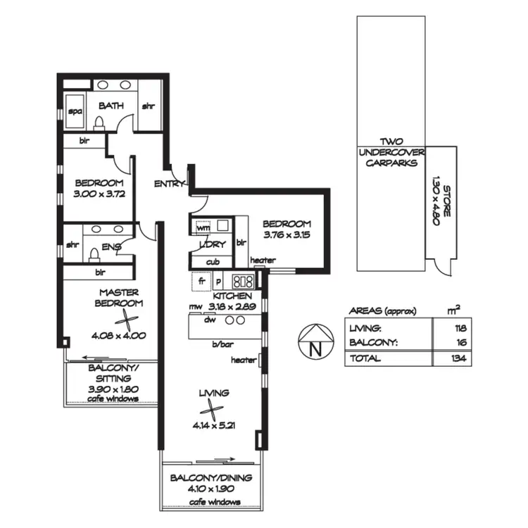Floorplan of Homely apartment listing, 1805/10 Balfours Way, Adelaide SA 5000