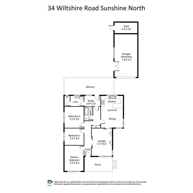 Floorplan of Homely house listing, 34 Wiltshire Street, Sunshine North VIC 3020