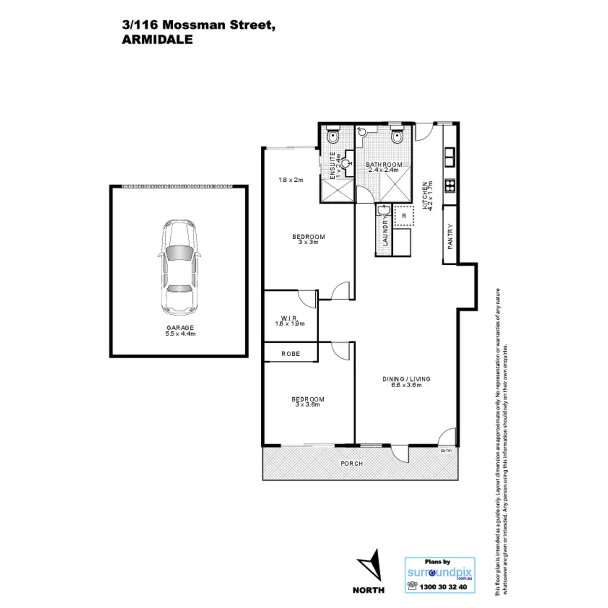 Floorplan of Homely unit listing, 3/116 Mossman Street, Armidale NSW 2350