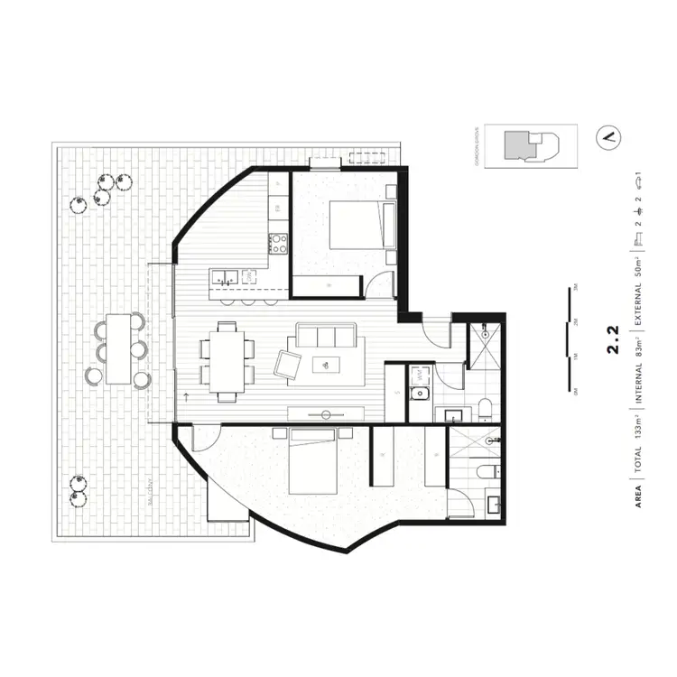 Floorplan of Homely apartment listing, 2.2/8 Gordon Grove, Malvern VIC 3144