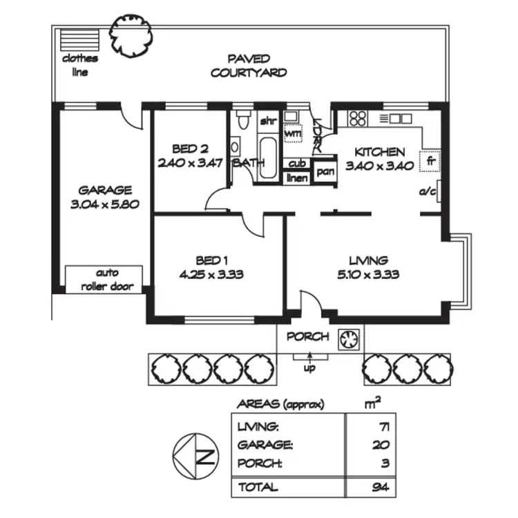 Floorplan of Homely unit listing, 1/3 Almond Avenue, Glenside SA 5065