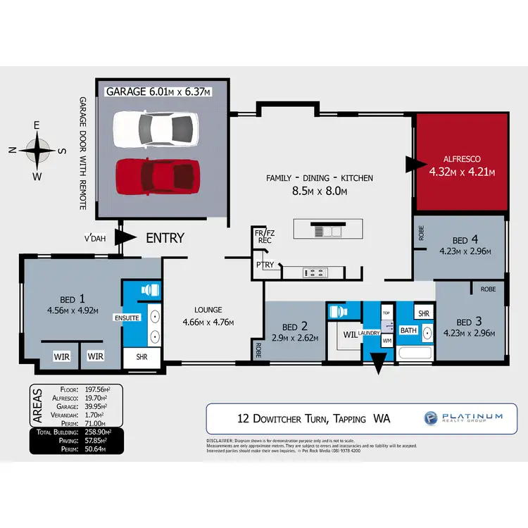 Floorplan of Homely house listing, 12 Dowitcher Turn, Tapping WA 6065