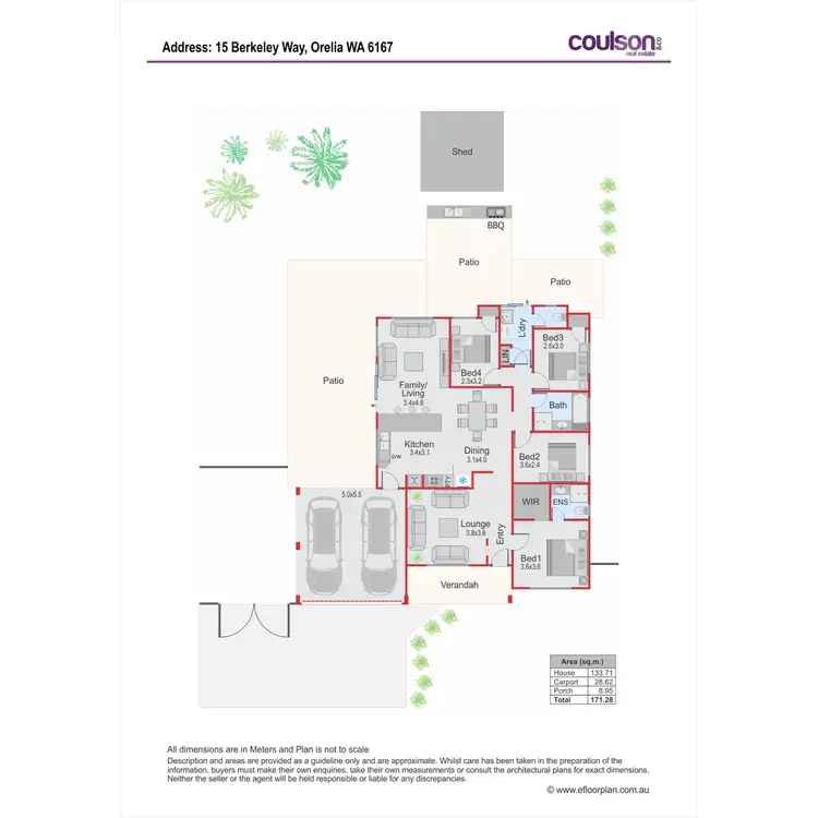 Floorplan of Homely house listing, 15 Berkeley Way, Orelia WA 6167