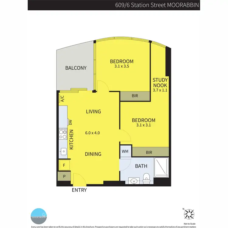 Floorplan of Homely apartment listing, 609/6 Station Street, Moorabbin VIC 3189