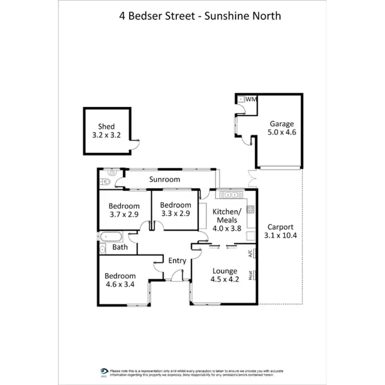 Floorplan of Homely house listing, 4 Bedser Street, Sunshine North VIC 3020