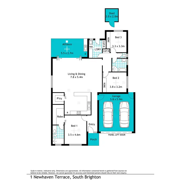 Floorplan of Homely house listing, 1 Newhaven Terrace, South Brighton SA 5048
