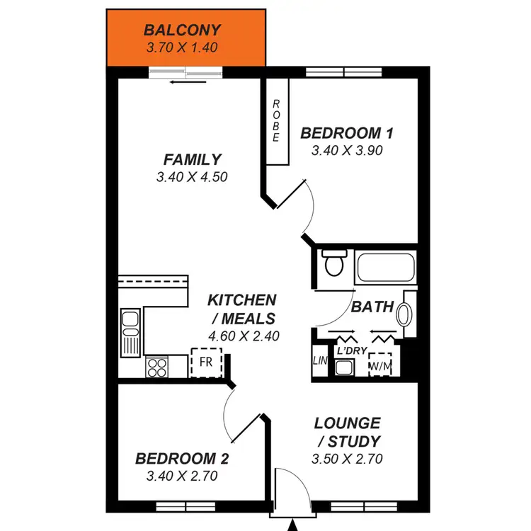 Floorplan of Homely apartment listing, 15/81 Carrington Street, Adelaide SA 5000