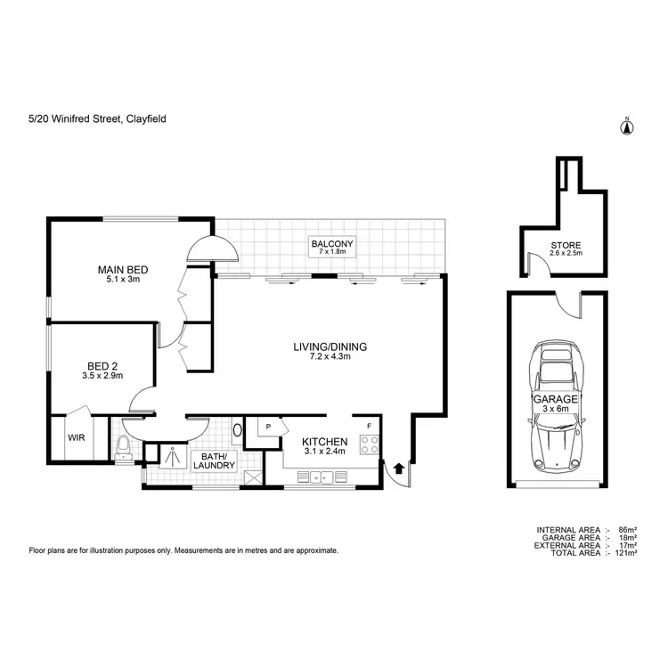 Floorplan of Homely apartment listing, 5/20 Winifred Street, Clayfield QLD 4011