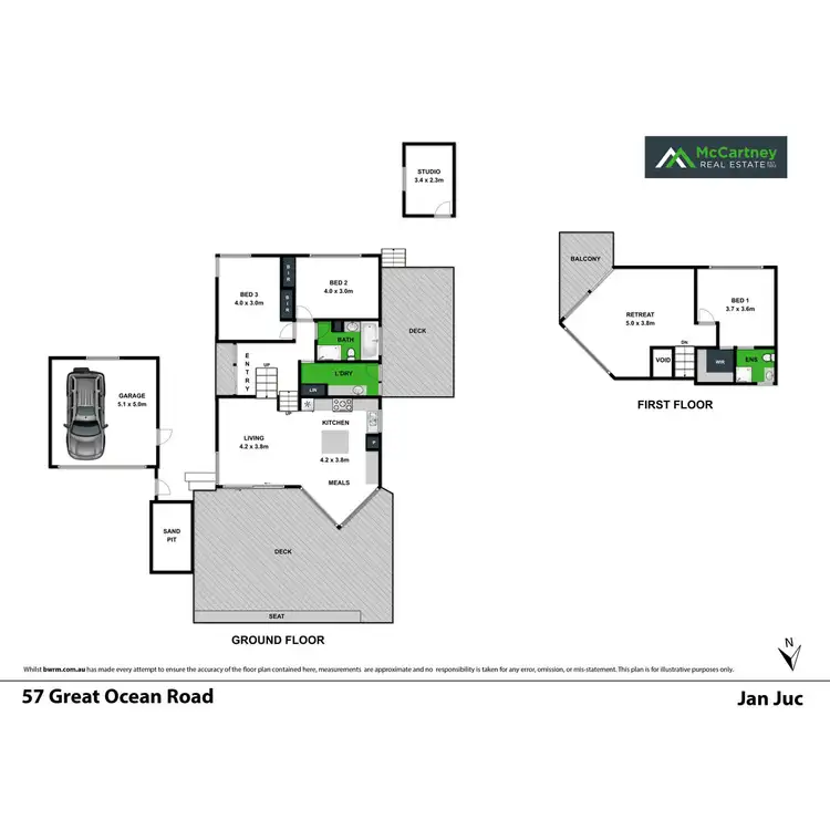 Floorplan of Homely house listing, 57 Great Ocean Road, Jan Juc VIC 3228