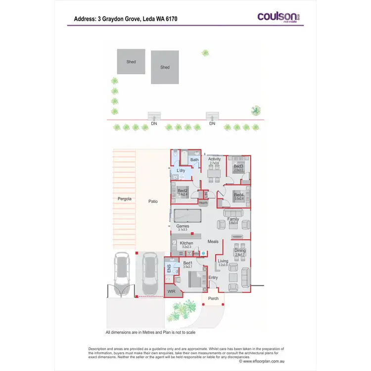 Floorplan of Homely house listing, 3 Graydon Grove, Leda WA 6170
