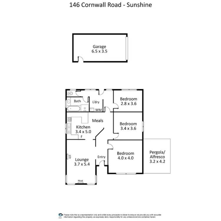 Floorplan of Homely house listing, 146 Cornwall Road, Sunshine VIC 3020
