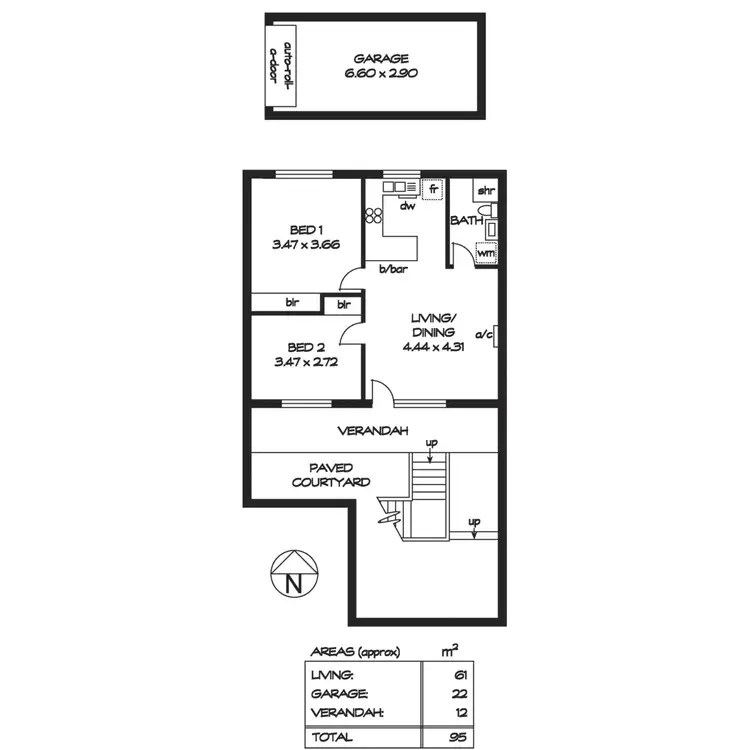Floorplan of Homely unit listing, 2/8 Marine Street, Somerton Park SA 5044