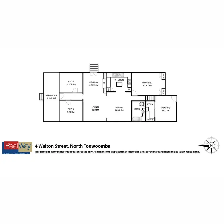 Floorplan of Homely house listing, 4 Walton Street, North Toowoomba QLD 4350