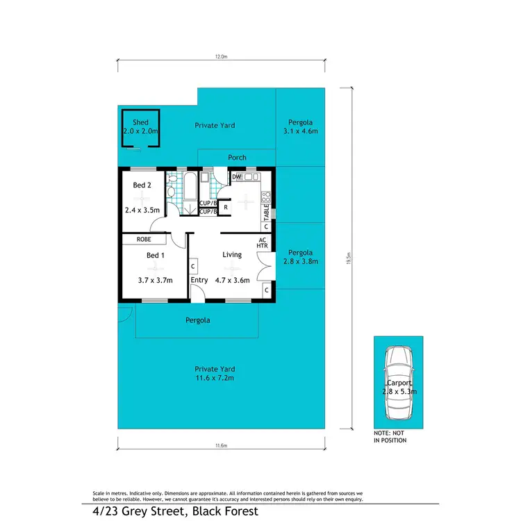 Floorplan of Homely unit listing, 4/23 Gray Street, Black Forest SA 5035