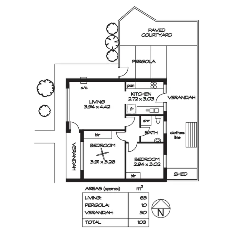 Floorplan of Homely semi-detached listing, 7/11 Joy Street, Ascot Park SA 5043
