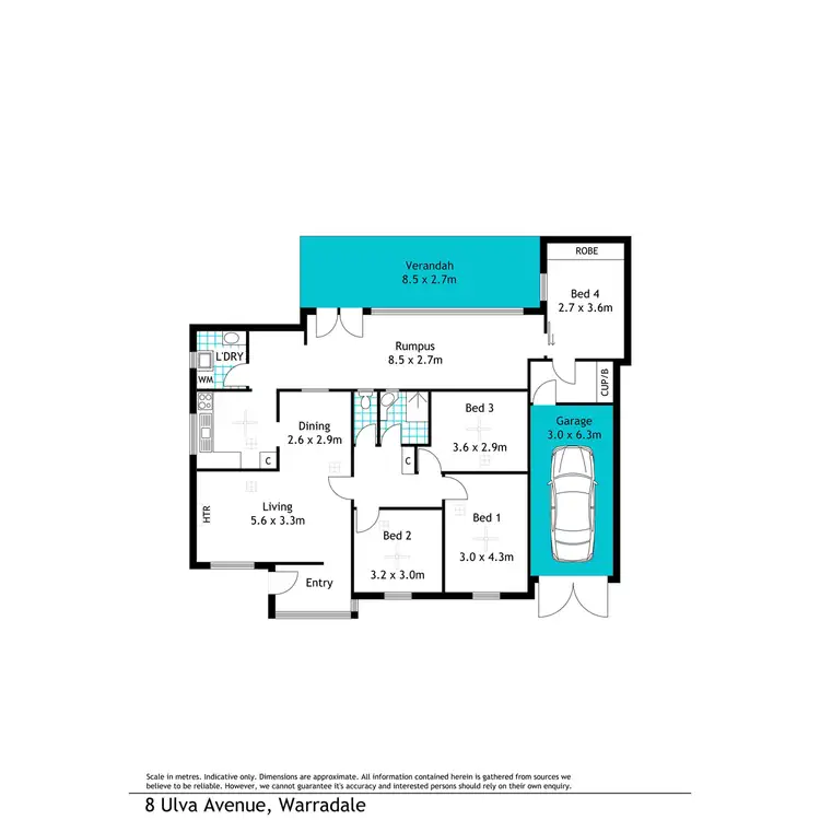 Floorplan of Homely house listing, 8 Ulva Avenue, Warradale SA 5046