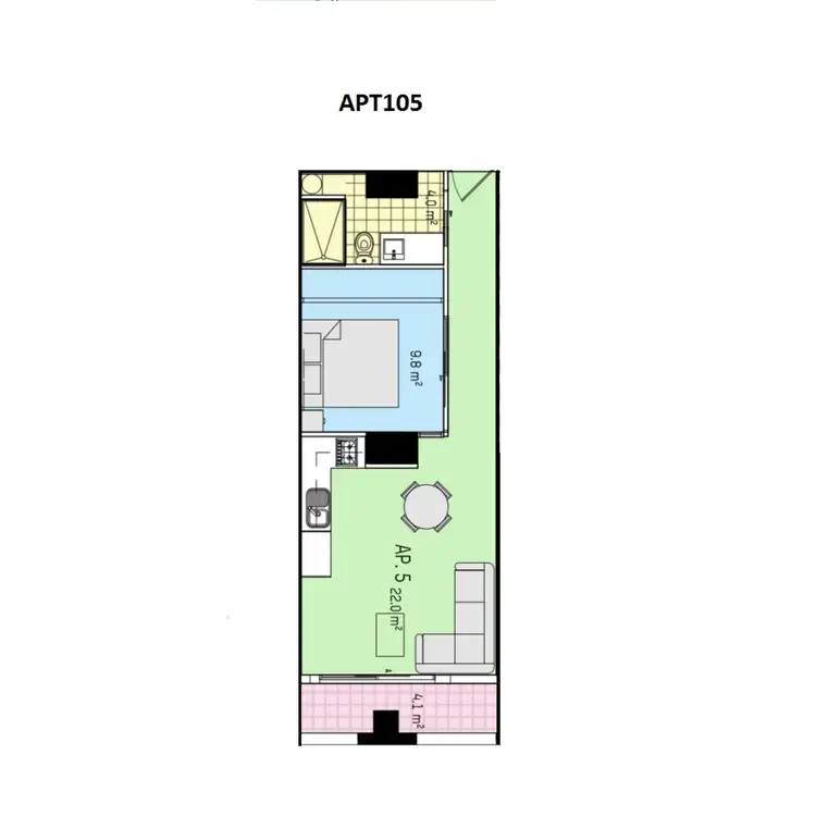Floorplan of Homely apartment listing, 105/535 Flinders Lane, Melbourne VIC 3000