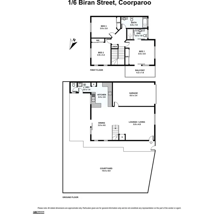 Floorplan of Homely townhouse listing, 1/6 Biran Street, Coorparoo QLD 4151