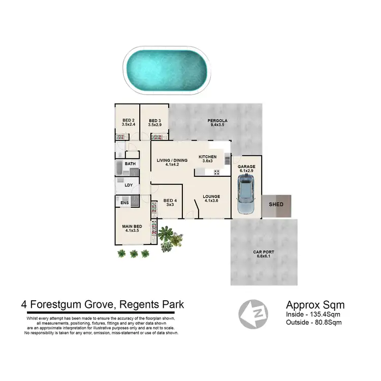 Floorplan of Homely house listing, 4 Forestgum Grove, Regents Park QLD 4118