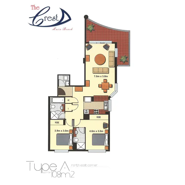 Floorplan of Homely apartment listing, The Crest, 15 Breaker Street, Main Beach QLD 4217