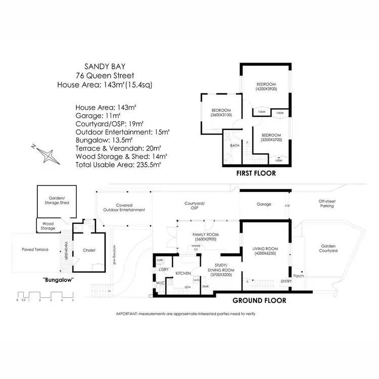Floorplan of Homely house listing, 76 Queen Street, Sandy Bay TAS 7005