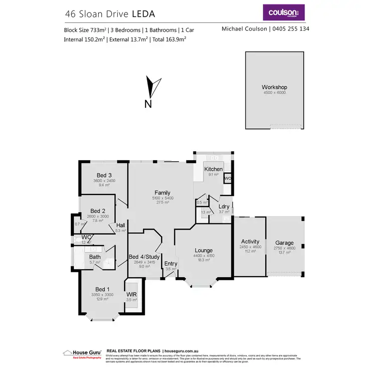 Floorplan of Homely house listing, 46 Sloan Drive, Leda WA 6170