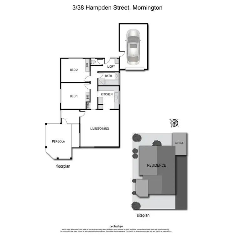 Floorplan of Homely unit listing, 3/38 Hampden Street, Mornington VIC 3931