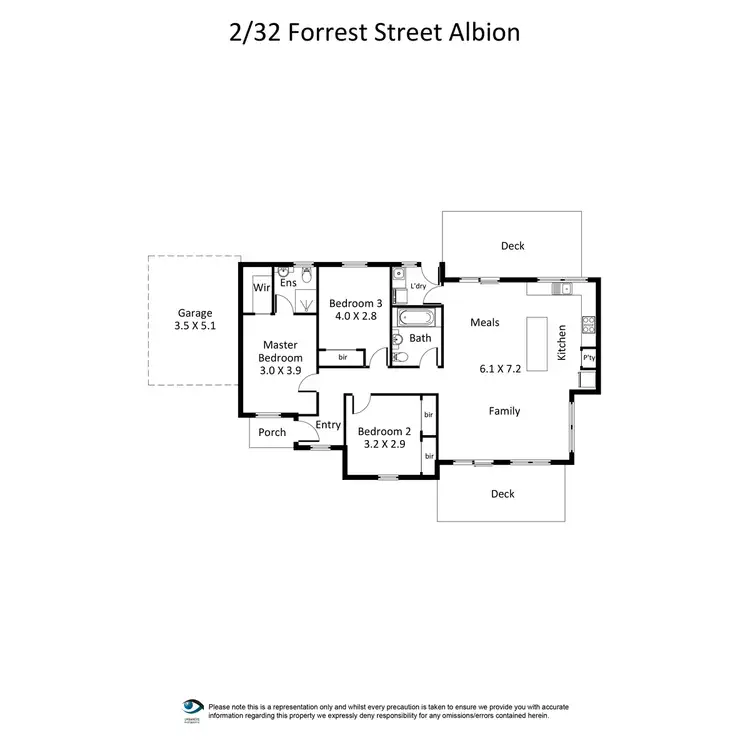 Floorplan of Homely unit listing, 2/32 Forrest Street, Albion VIC 3020