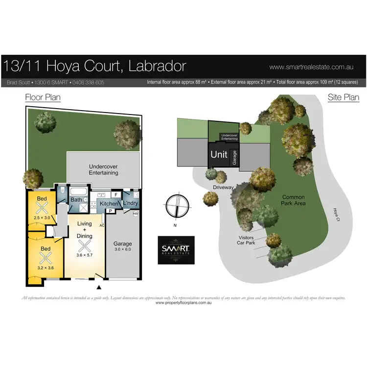 Floorplan of Homely townhouse listing, 13/11 Hoya Court, Labrador QLD 4215