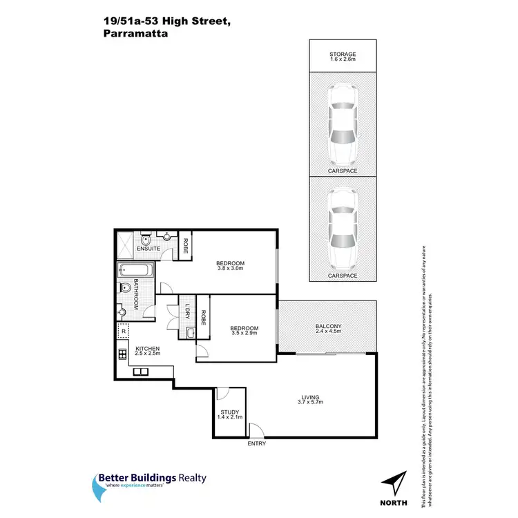 Floorplan of Homely apartment listing, 19/51A High Street, Parramatta NSW 2150