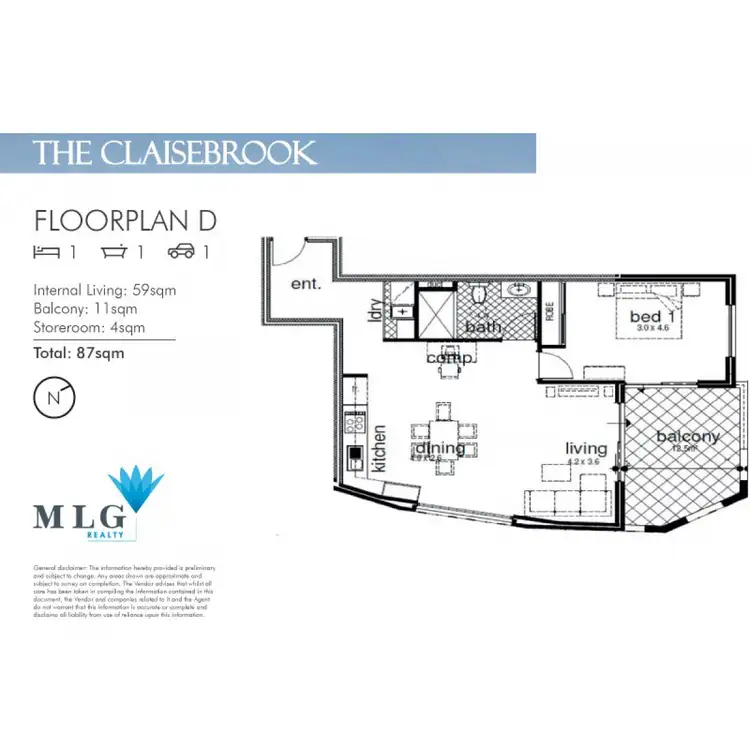 Floorplan of Homely apartment listing, D/119 Claisebrook Road, Perth WA 6000