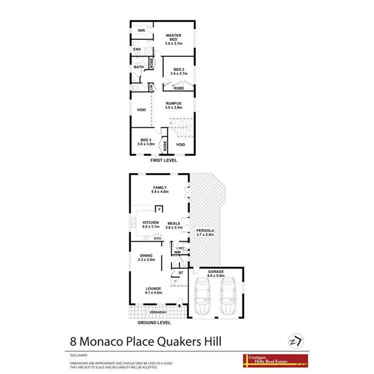 Floorplan of Homely house listing, 8 Monaco Place, Quakers Hill NSW 2763