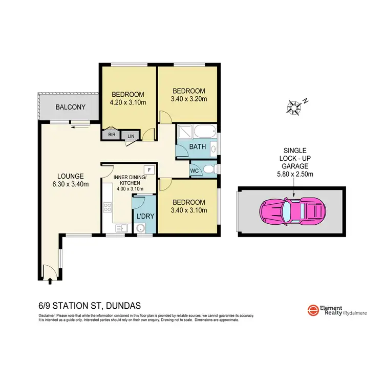 Floorplan of Homely unit listing, 6/9 Station Street, Dundas NSW 2117