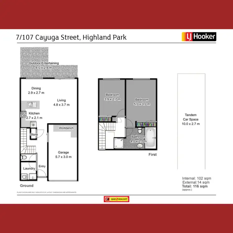 Floorplan of Homely townhouse listing, 7/107 Cayuga Road, Highland Park QLD 4211