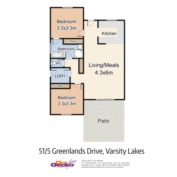 Floorplan of Homely semi-detached listing, 51/5 Greenlands Drive, Varsity Lakes QLD 4227